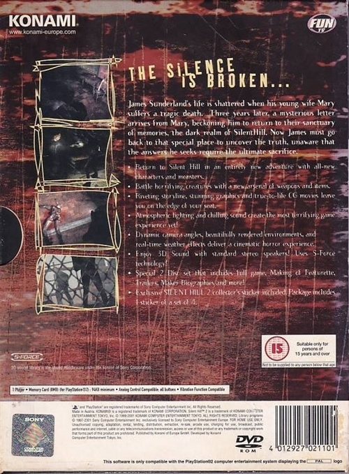 Silent Hill 2 - Special 2 Disc Set - Manual Mangler - PS2 - (B Grade) (Genbrug)